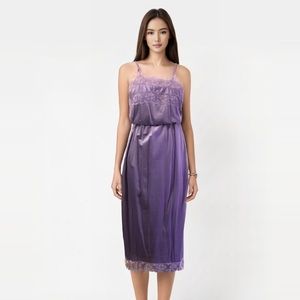 Vintage Lilac Blouson Bust Lace Nightgown